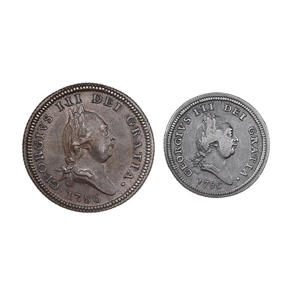 Isle of Man. George III (1760-1820). Penny and Halfpenny, 1786.,