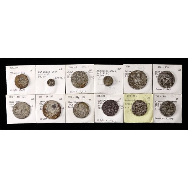 India. Islamic Sultanates. Group of Silver Tankas/Rupees of the Delhi and other Sultanates, 13th-16t