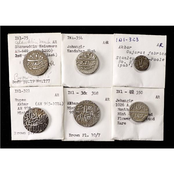 India. Mughal Empire. Silver Rupees of Akbar (AH 963-1014/1556-1605 AD) and Jahangir (AH 1014-1037/1