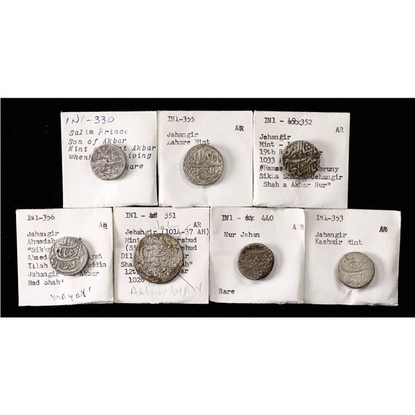India. Mughal Empire. Jahangir (AH 1014-1037/ 1605-1628 AD). Group of Silver Rupees.,