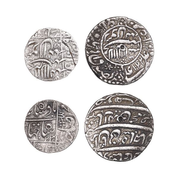 India. Mughal Empire. Shahjahan (AH 1037-1068/ 1628-1658 AD). Silver Rupee, Delhi AH 1042 and Half R