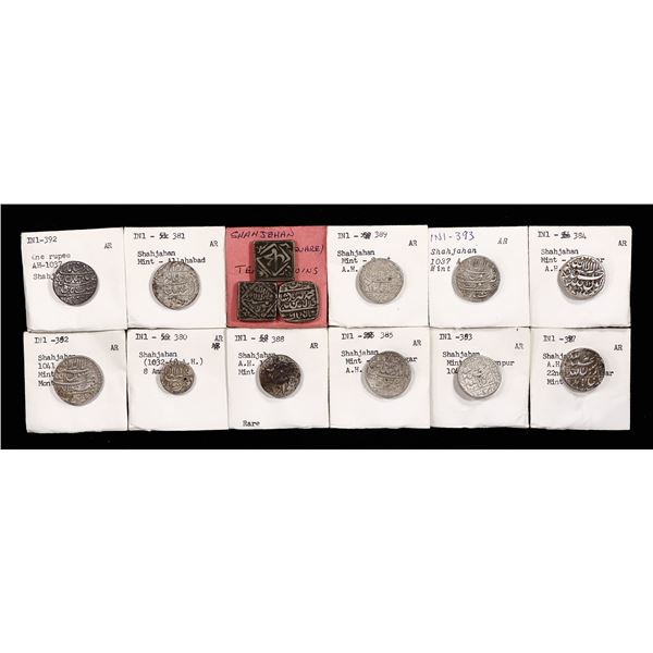 India. Mughal Empire. Shahjahan (AH 1037-1068/ 1628-1658 AD). Assortment of Silver Rupees.,
