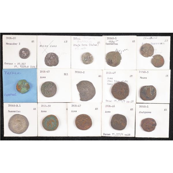 Ancient India and Baktria. Lot of AE and silver issues, 2nd Century BC-2nd Century AD.,