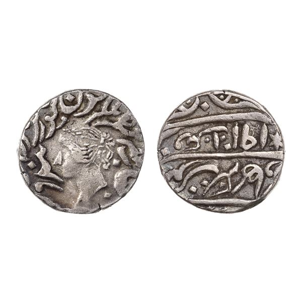 Indian States. Bharatpur. Jaswant Singh (1853-1893). Silver Rupee, VS 1910 (1858 AD).,