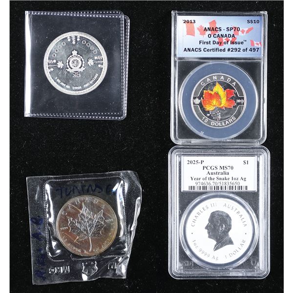 British Commonwealth. Quartet of modern Silver Crowns, 1988-2025.,