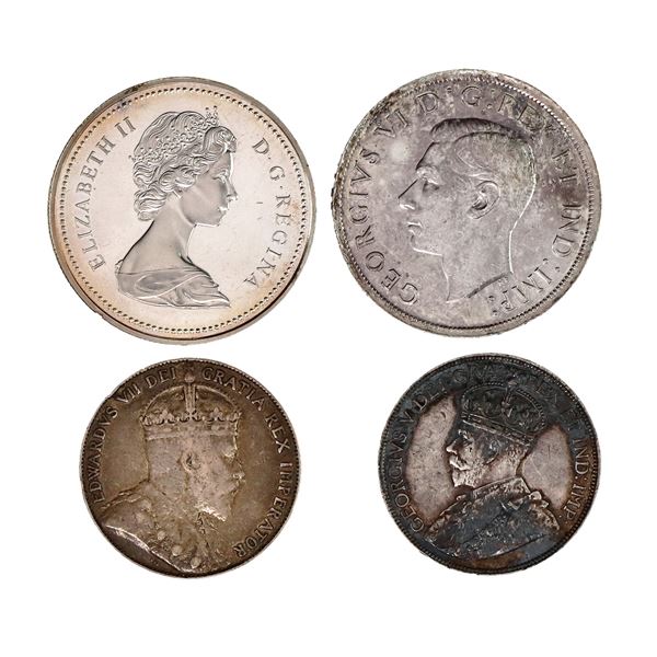 Canada. Edward VII-George V. pair of Silver 50 Cents, 1910, 1919.,