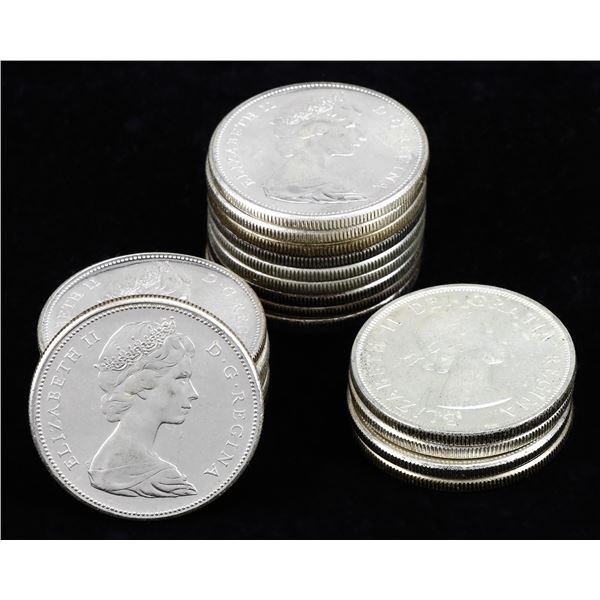 Canada. Elizabeth II (1952-2022). Roll of Silver Dollars, 1953-1967.,
