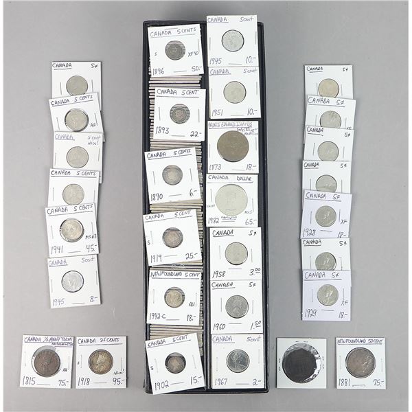 Canada. Large Lot of Silver and AE Coinage, early 19th-20th Century.,