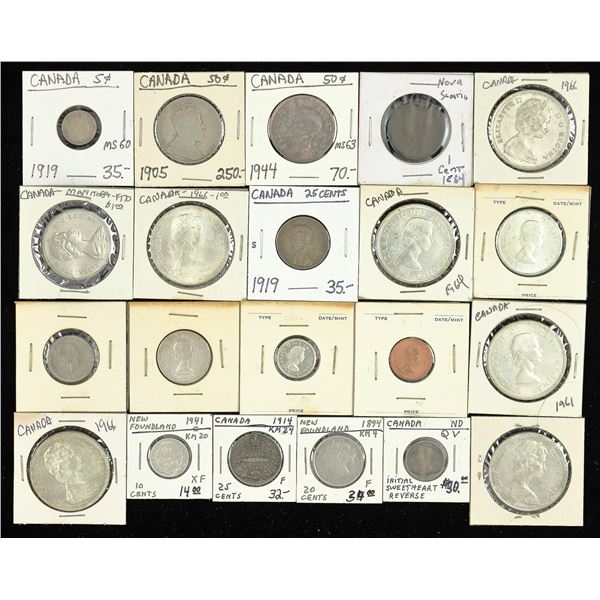 Canada. Victoria-Elizabeth II. Lot of Silver Dollars and Minors, 1894-1966.,