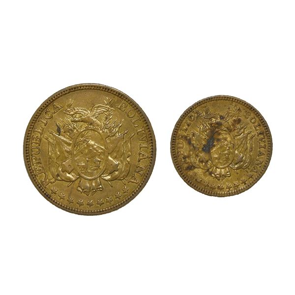 Bolivia. Republica. Pattern 20 and 50 Centavos, 1902 MM.,