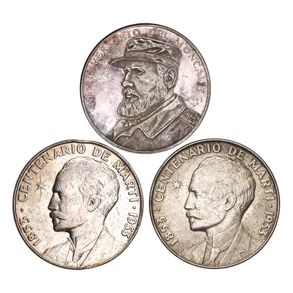 Cuba. Republica. Trio of Silver Crowns.,