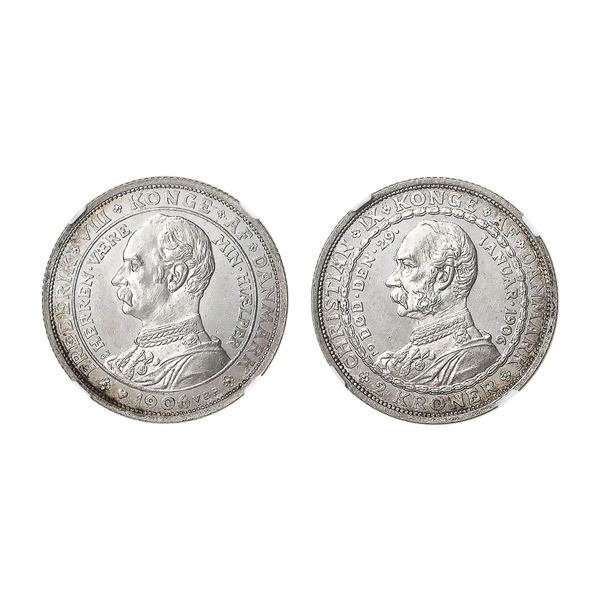 Denmark. Frederik VIII (1906-1912). Commemorative Silver 2 Kroner, 1906 VBP.,