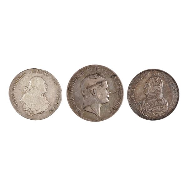 German States. Trio of Silver Crowns, late 18th-mid 19th Century.,