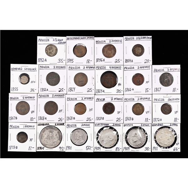 German States. Lot of Silver and AE Coinage, 19th-early 20th Century.,