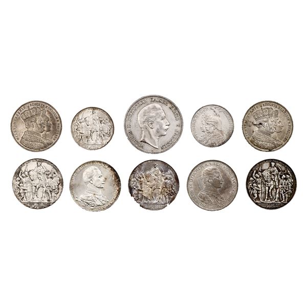 German States. Prussia. Wilhelm I-Wilhelm II. Group of Silver issues, 1861-1914.,