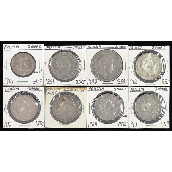 German States. Prussia. Friedrich Wilhelm III-Wilhelm II. Lot of Silver Crowns and halfcrowns, 1831-