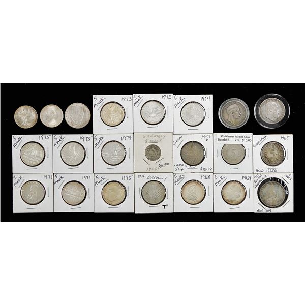 Germany. Bundesrepublik. Lot of Commemorative Silver 5 and 10 mark, and other.,