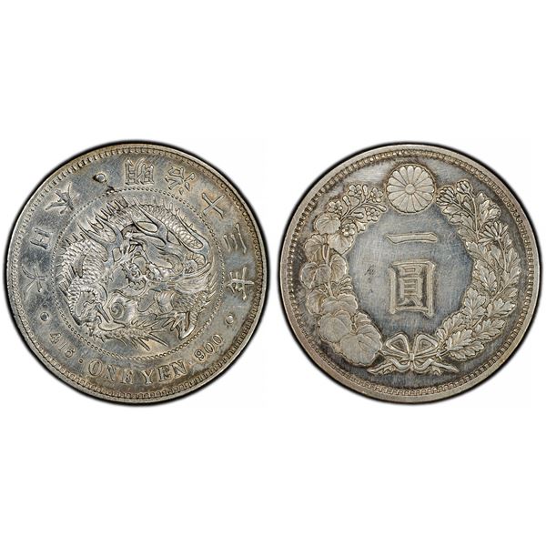 Japan. Mutsuhito - Meiji (1867-1912). Silver Yen, Meiji Year 13 (1880).,