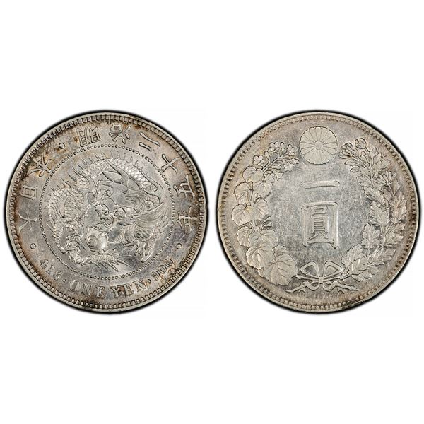 Japan. Mutsuhito - Meiji (1867-1912). Silver Yen, Meiji Year 25 (1892).,
