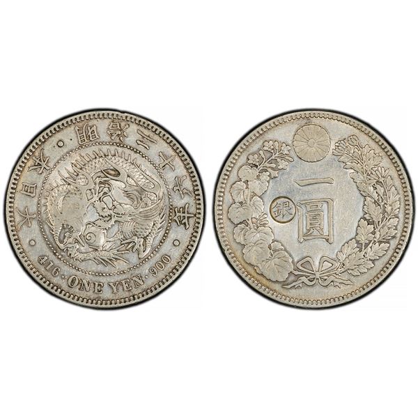 Japan. Mutsuhito - Meiji (1867-1912). Silver "Gin" Yen, Meiji Year 26 (1893).,