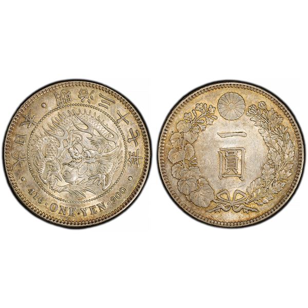 Japan. Mutsuhito - Meiji (1867-1912). Silver Yen, Meiji Year 37 (1904).,