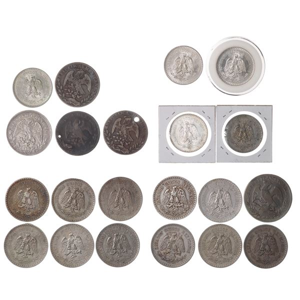 Mexico. Republica-Estados Unidos. Lot of Silver Crowns, 1840-1945.,