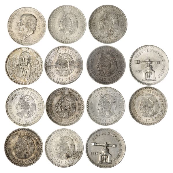 Mexico. Estados Unidos. Lot of Silver Crowns, 1947-1980.,