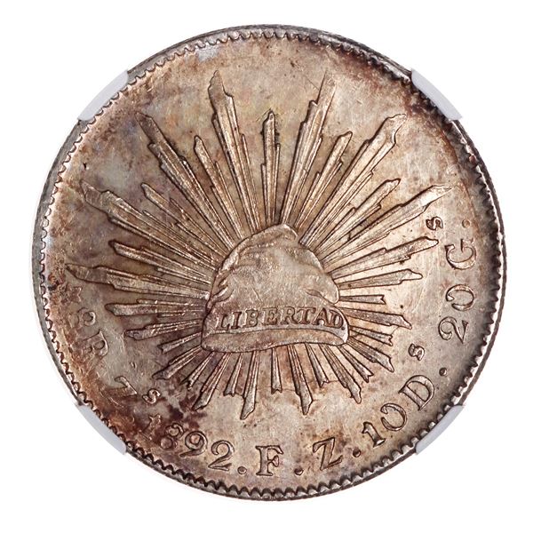 Mexico. Republica. Silver 8 Reales, 1892 Zs FZ.,