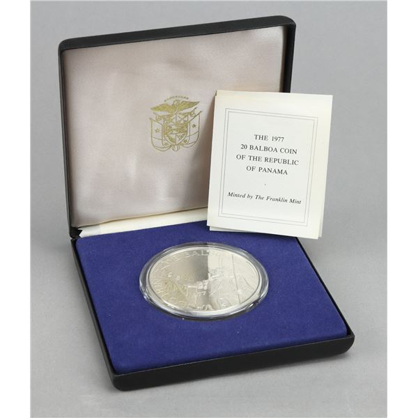 Panama. Silver 20 Balboas, 1977.,