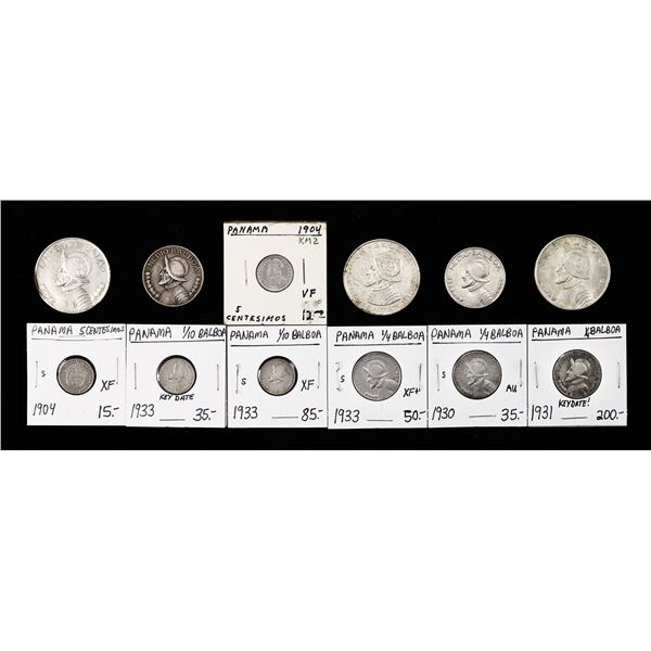 Panama. Group of Silver Balboas and minors.,