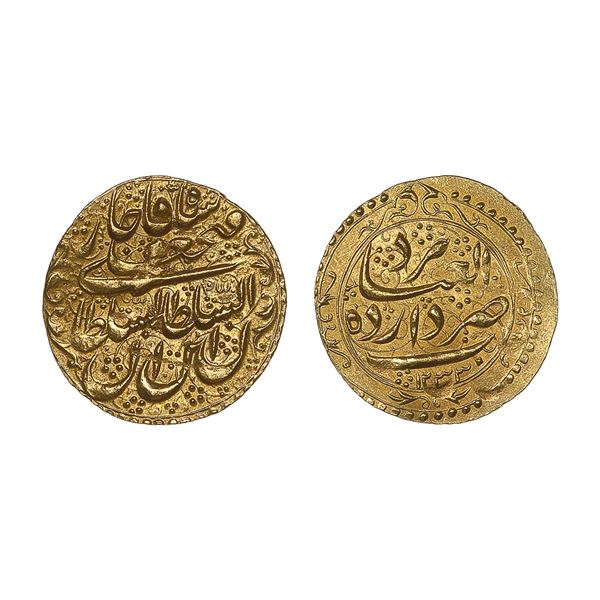 Persia. Safavid Dynasty. Fath`Ali Shah (AH 1212-1250/ 1797-1834 AD). Gold Toman, Dar al-`Ibad Yazd, 