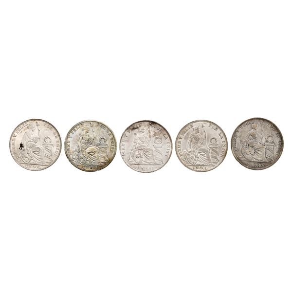 Peru. Republica. Group of Silver Sols, 1869-1926.,