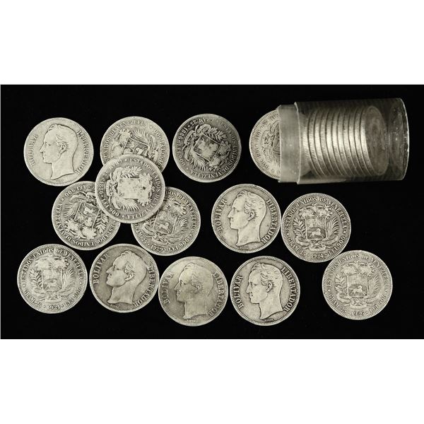 Venezuela. Lot of Silver 5 Bolivares, 1886-1929.,
