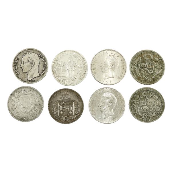 Octet of Latin American Silver Crowns, 19th-20th Century.,
