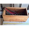 Image 1 : Wooden crate with tools- crowbars