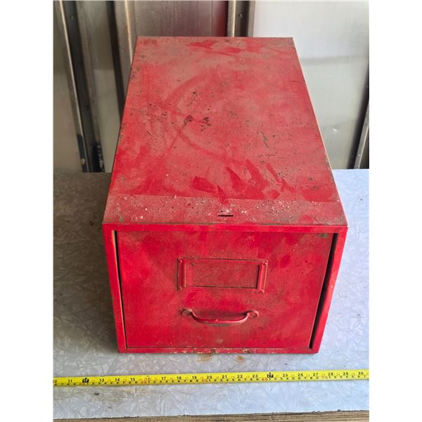 Red filing cabinet- 13" by 24" by 12"H