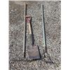 Image 1 : Assorted hand tools- shovel, rake