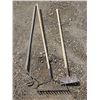 Image 1 : Assorted hand tools- rakes, scraper