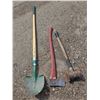 Image 1 : Assorted hand tools- sledge hammer, axe