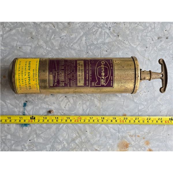 general brass fire extinguisher- might be full