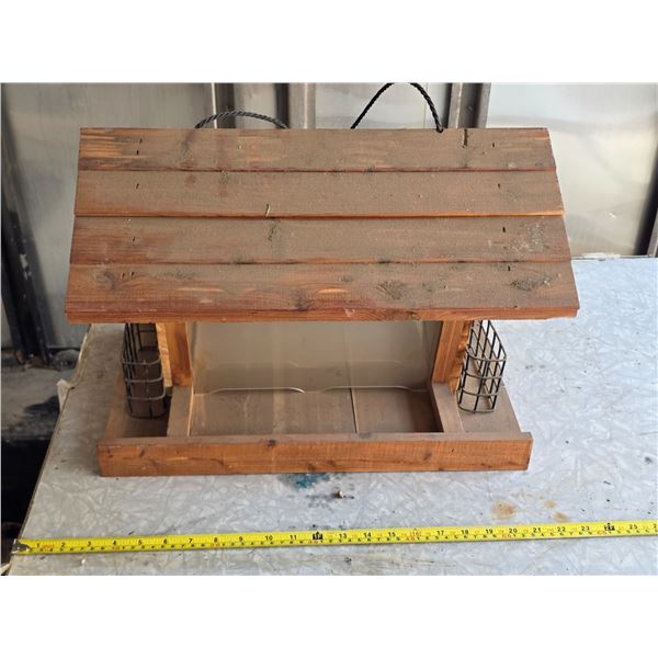Wooden bird feeder
