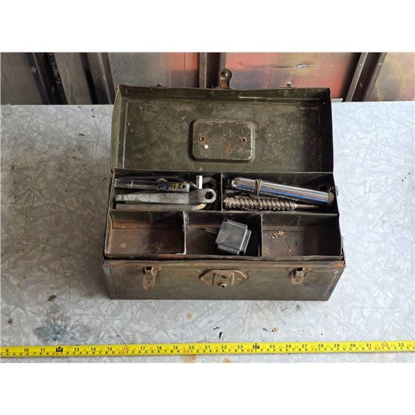 Metal tool box with contents
