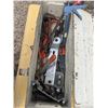 Image 2 : Vintage metal toolbox (9"x28"x9"), with tools