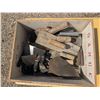 Image 1 : 19x15x9" wooden box of trowels and scrapers
