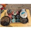 Image 3 : Wooden box (19x15x9") of tins full of screws and nails