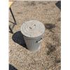 Image 1 : metal garbage can with garden hoses and sprinklers