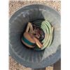 Image 2 : metal garbage can with garden hoses and sprinklers