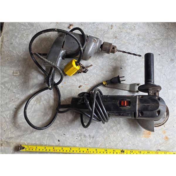 Corded drill and angle grinder- untested