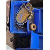 Image 2 : Box full of hardware and blue organizer bins