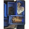 Image 3 : Box full of hardware and blue organizer bins